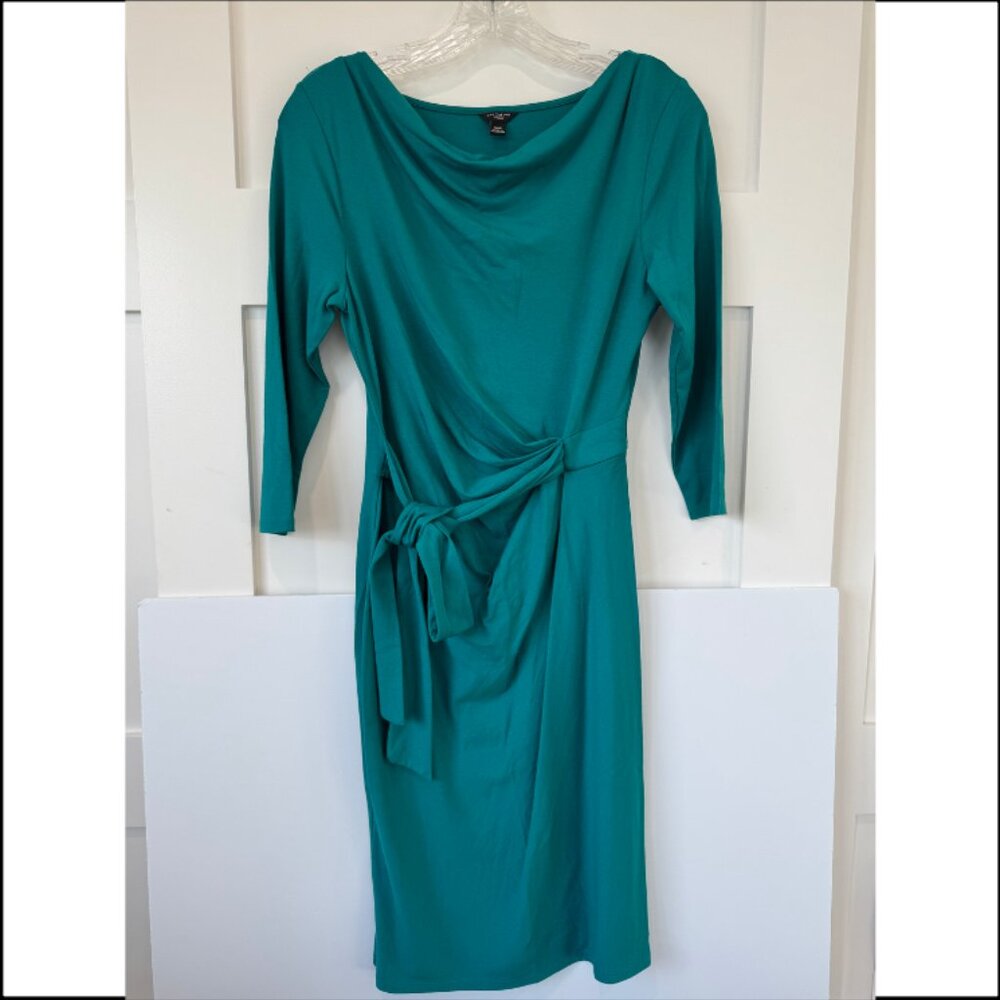 Ann Taylor Green Front-tie Jersey Dress XSP